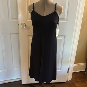 Calvin Klein Navy Dress Stretchy Gold Hardware Size 6 NWT